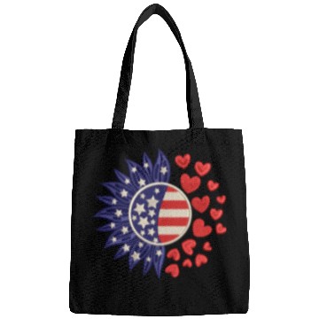 Discover American Sunflower Hearts Embrodery Effect Bags