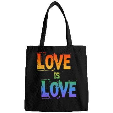 Discover love is love letter rainbow colored Bags