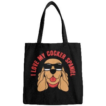 Discover Dog Dad Pet Lover Cocker Spaniel Dog With Glasses Bags