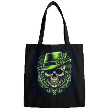 Discover green skeleton in neonic style Bags