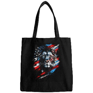 Discover Lion American Flag Bags