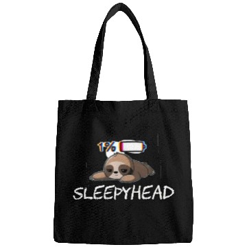 Discover Sleepyhead funny meme sloth Bags