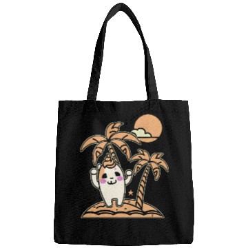 Discover Happy on a Lonely Island Bags