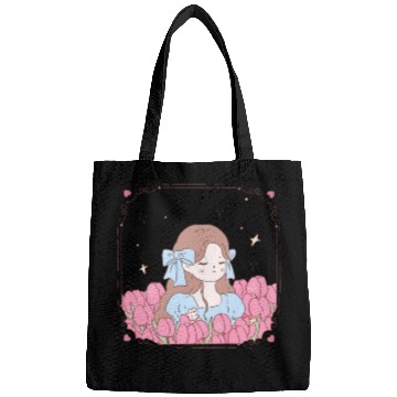Discover girl and tulips Bags