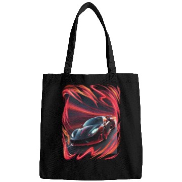 Discover Nice sport car, red storm and effects Bags