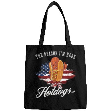 Discover Funny BBQ Pun Retro Vintage Hot Dog Lover Bags