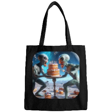 Discover Alien cake fight Bags