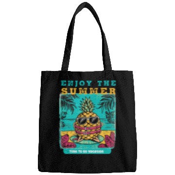Discover Enjoy Summer Time To Go Vacation Funny Pineapple Bags