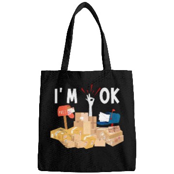 Discover Funny Postal Worker I'm Ok Mailman Bags