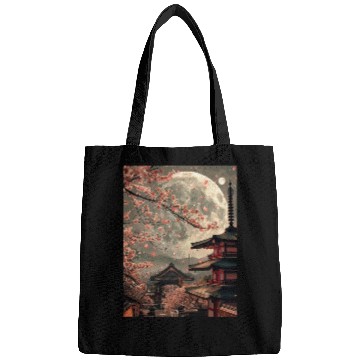 Discover Full Moon in Tokyo Japan Sakura Bags