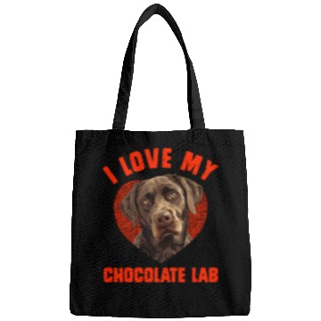 Discover Brown Labrador I LOVE MY CHOCOLATE LAB Owners Bags