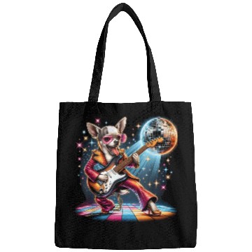 Discover Disco Guitar Chihuahua dog Bags