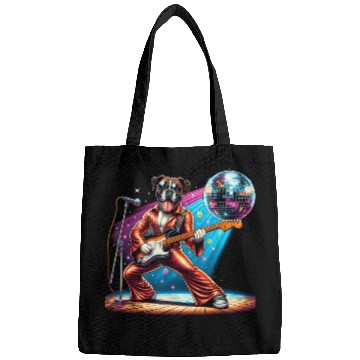 Discover Disco Guitar Boxer dog Bags