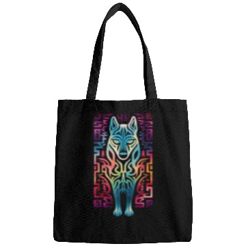 Discover Wolf Colorful Animal Artwork Bags