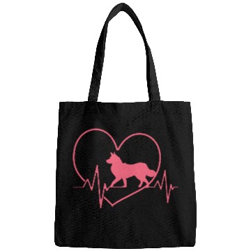 Discover Border Collie Dog Heartbeat Border Collie Lover Bags