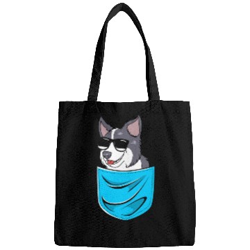 Discover Funny Dog Border Collie Wearing Sunglasses Bags