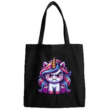 Discover Angry Unicorn Funny Saying Colorful Fun Motif Bags