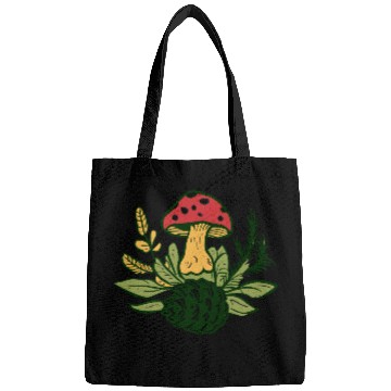 Discover Mushroom Pine Cone Foliage Design Bags