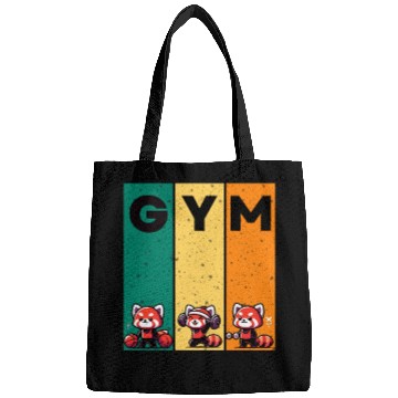 Discover gym red panda funny workout Bags
