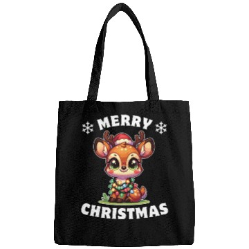 Discover Christmas Fairy Lights Tufted Deer Bags