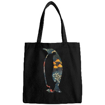 Discover Aesthetic Silhouette Mushrooms Cottagecore Penguin Bags