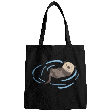 Discover Sea Otter In Water Cute Lutra Animal Lover Funny Bags