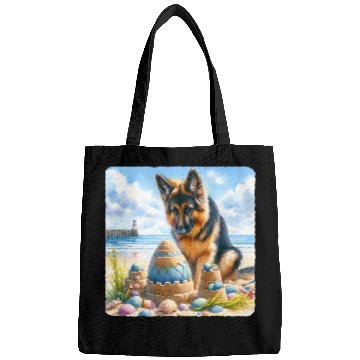 Discover German Shepherd Building Festive Sandcastle Bags