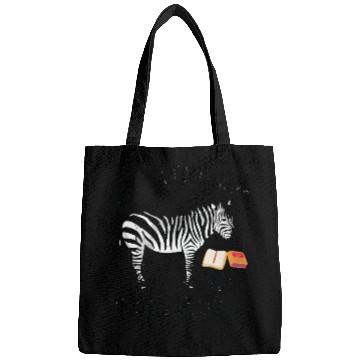 Discover Funny My zebra Ate My Homework Animal Book Lover Bags