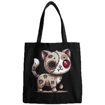 Discover scary zombie kawaii cat for halloween fun Bags