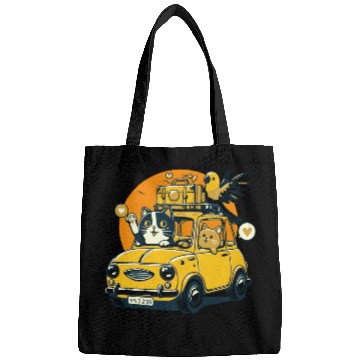 Discover Road Trip by Car : Life's Better with Cat Friends Bags