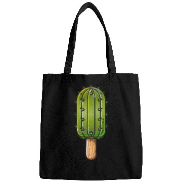 Discover Funny cactus ice cream motif in comic style is fun Bags