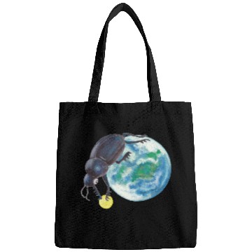 Discover Sacred Scarab Beetle Rolling Earth And Moon Bags