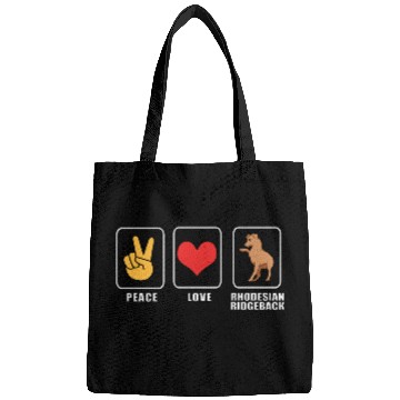 Discover Peace And Love Dog Rhodesian Ridgeback Bags