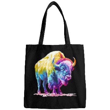 Discover Vibrant Rainbow Buffalo Artwork Bags