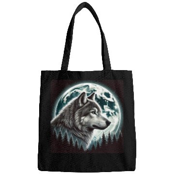 Discover Nature Moon Alpha Cute Wolf Moon nature Bags