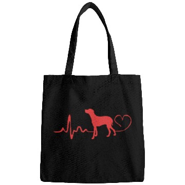 Discover Dog Lover Heartbeat Weimaraner Dog Silhouette Bags