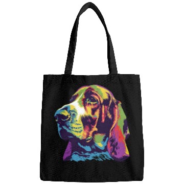 Discover Colorful Basset Hound Portrait Art Bags