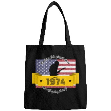 Discover 50th birthday Rocking this planet since 08/1974 Bags