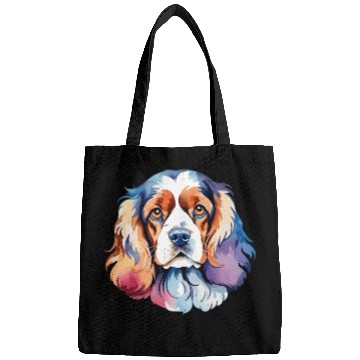 Discover American Cocker Spaniel Watercolor Bags