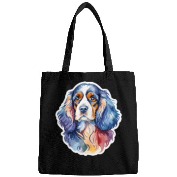 Discover American Cocker Spaniel Watercolor Bags