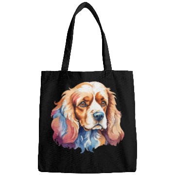 Discover American Cocker Spaniel Watercolor Bags