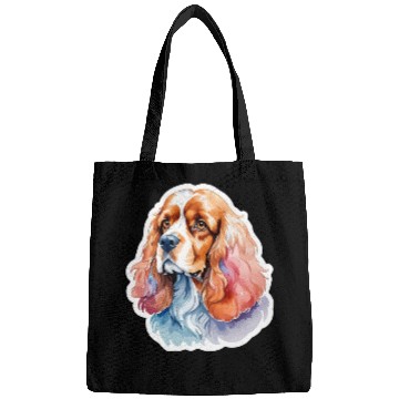 Discover American Cocker Spaniel Watercolor Bags