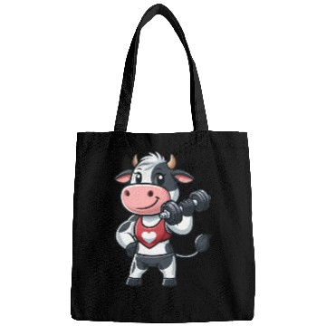Discover Cow fitness workout gym training bodybuilder Bags