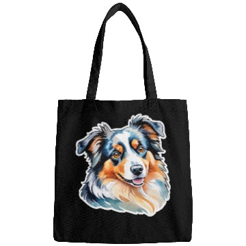 Discover Australian Shepherd Watercolor Bags