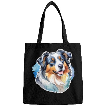 Discover Australian Shepherd Watercolor Bags