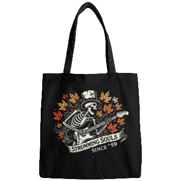 Discover Spooky Skeletons Playing Guitars Under Halloween Bags