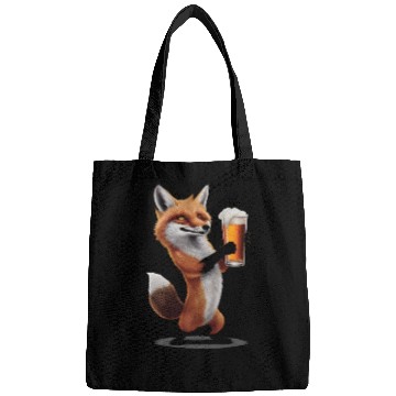 Discover Fox Drinking Beer Realistic Bags