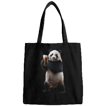 Discover Panda Drinking Beer Realistic Bags
