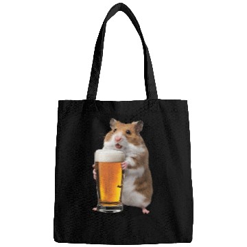 Discover Hamster Drinking Beer Realistic Bags