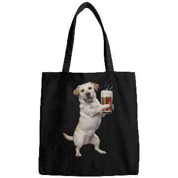 Discover Labrador Drinking Beer Realistic Bags